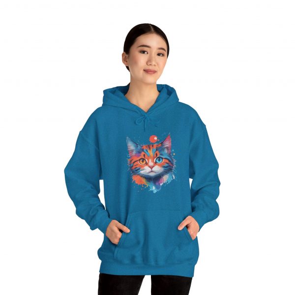 Watercolour Cat Face - Unisex Heavy Blend™ Hooded Sweatshirt - Image 7