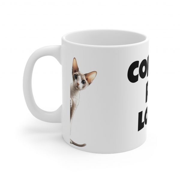 Cornish Rex Cat Lover - White Ceramic Mug, 11oz - Image 3