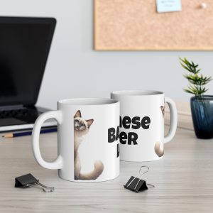 Balinese Cat Lover - White Ceramic Mug, 11oz