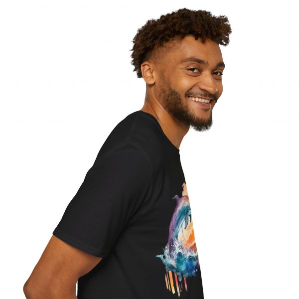 Dolphin Watercolour Design - Unisex Softstyle T-Shirt - Image 35