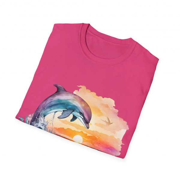 Dolphin Watercolour Design - Unisex Softstyle T-Shirt - Image 89