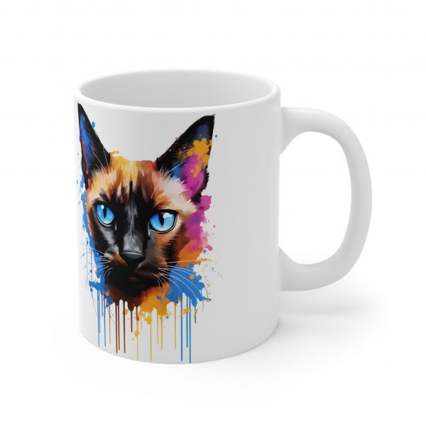 Watercolour Siamese - White Ceramic Mug, 11oz - Image 4