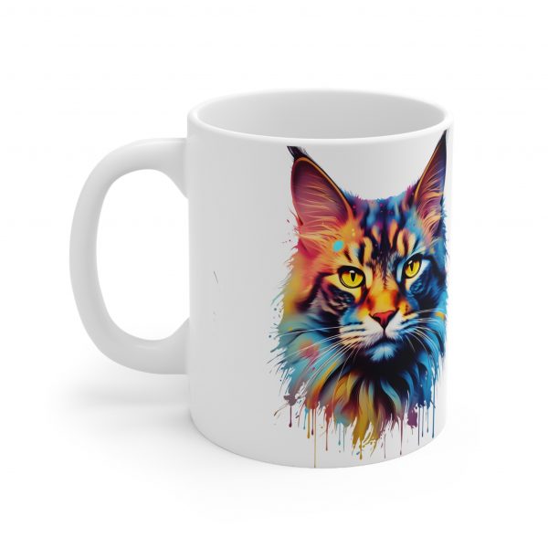 Watercolour Maine Coon - White Ceramic Mug, 11oz - Image 2