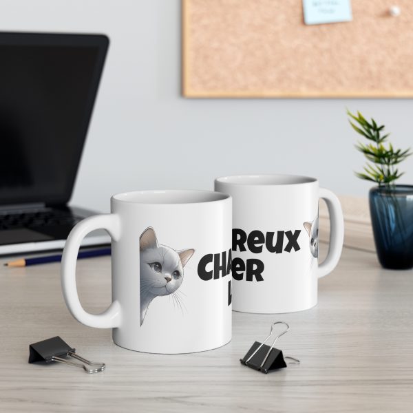 Chartreux Cat Lover - White Ceramic Mug, 11oz - Image 6