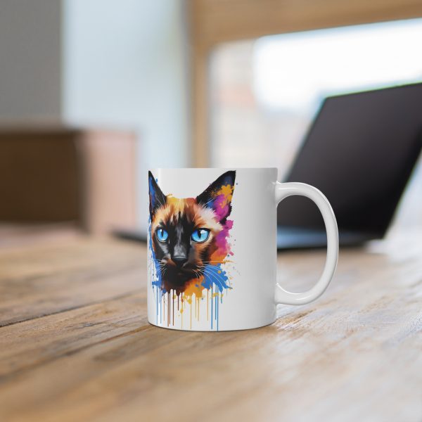 Watercolour Siamese - White Ceramic Mug, 11oz