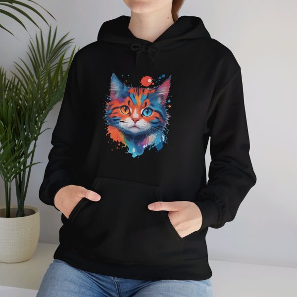 Watercolour Cat Face - Unisex Heavy Blend™ Hooded Sweatshirt - Image 16