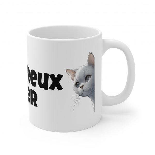 Chartreux Cat Lover - White Ceramic Mug, 11oz - Image 4