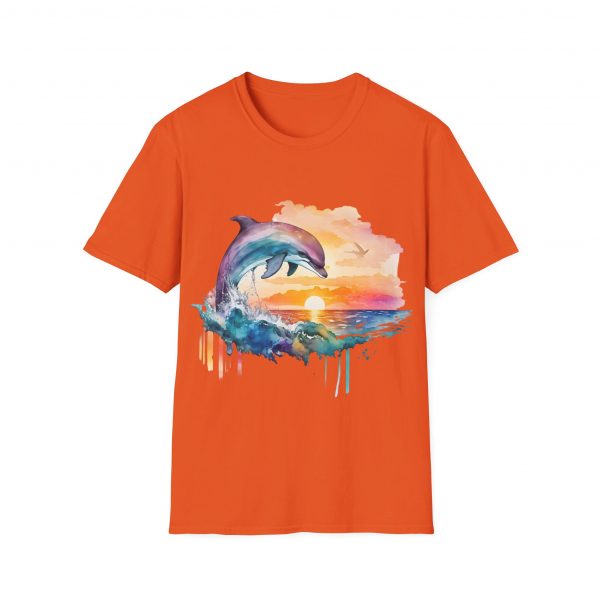 Dolphin Watercolour Design - Unisex Softstyle T-Shirt - Image 38