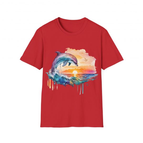 Dolphin Watercolour Design - Unisex Softstyle T-Shirt - Image 98