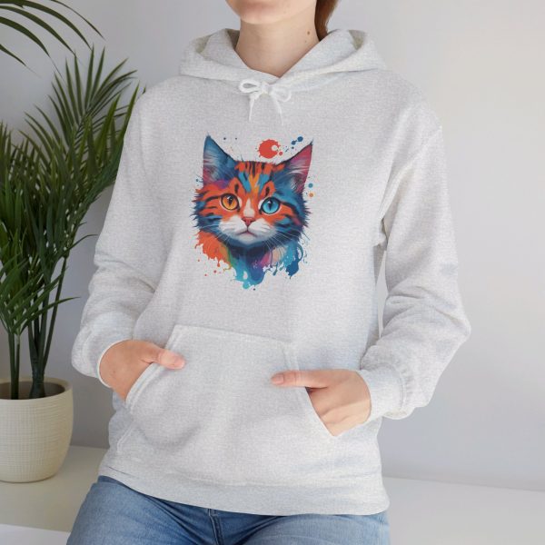 Watercolour Cat Face - Unisex Heavy Blend™ Hooded Sweatshirt - Image 14