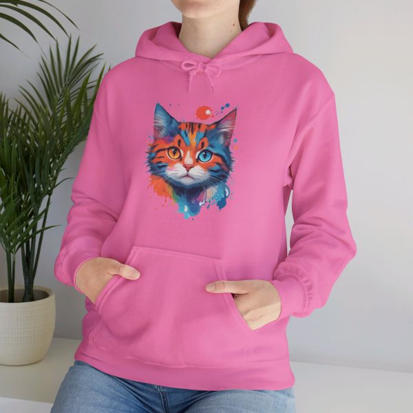 Watercolour Cat Face - Unisex Heavy Blend™ Hooded Sweatshirt - Image 38
