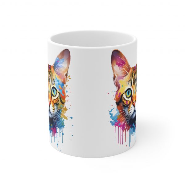 Watercolour Bengal Cat - White Ceramic Mug, 11oz - Image 2