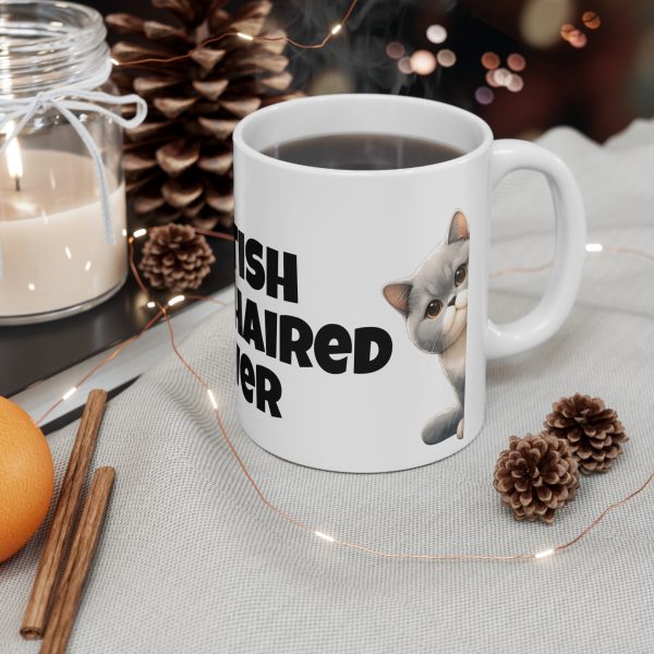 British Shorthaired Cat Lover - White Ceramic Mug, 11oz - Image 5
