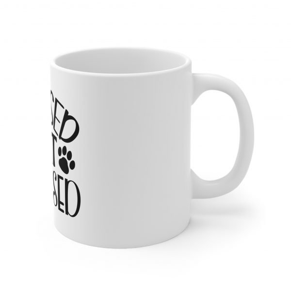 Blessed and Cat Obsessed - White Ceramic Mug, 11oz - Image 3