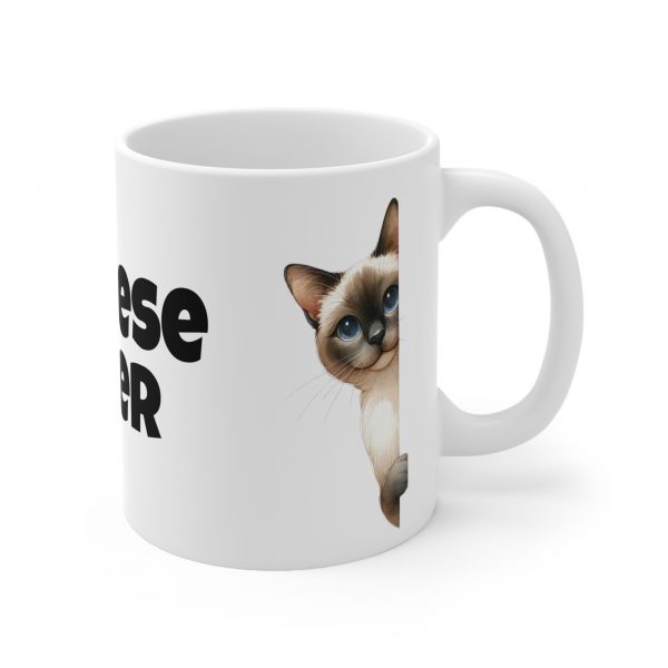 Siamese Cat Lover - White Ceramic Mug, 11oz - Image 4