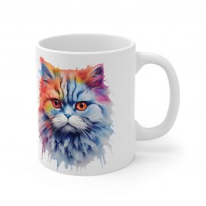 Watercolour Persian - White Ceramic Mug, 11oz