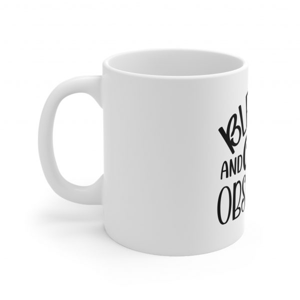 Blessed and Cat Obsessed - White Ceramic Mug, 11oz - Image 2