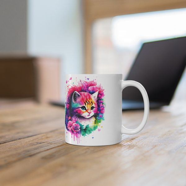 Watercolour Kitten - White Ceramic Mug, 11oz - Image 5