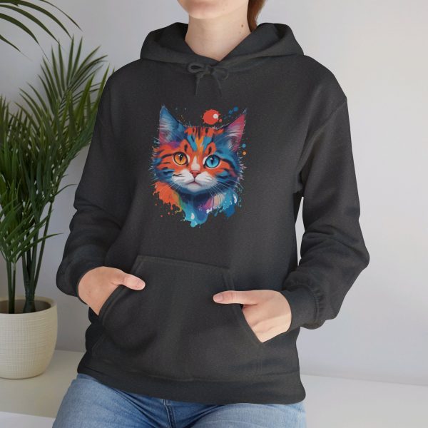 Watercolour Cat Face - Unisex Heavy Blend™ Hooded Sweatshirt - Image 28