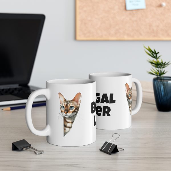 Bengal Cat Lover - White Ceramic Mug, 11oz - Image 6