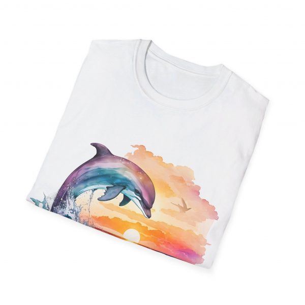 Dolphin Watercolour Design - Unisex Softstyle T-Shirt - Image 17