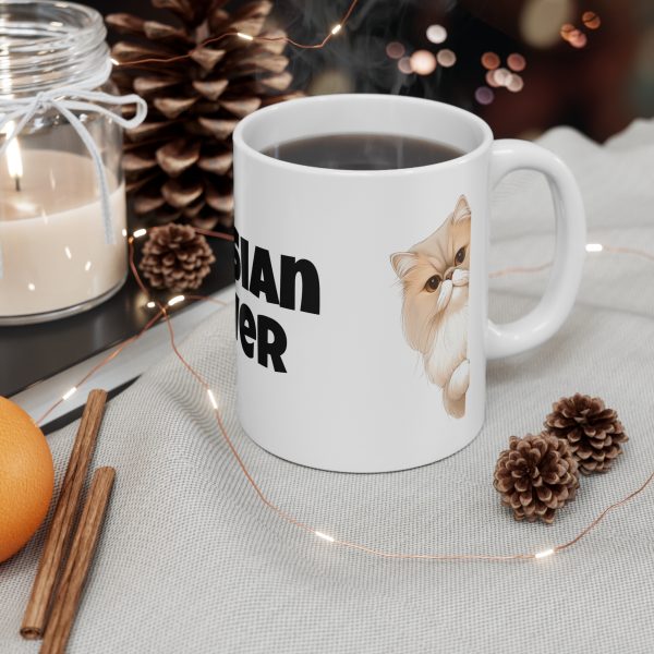 Persian Cat Lover - White Ceramic Mug, 11oz - Image 5