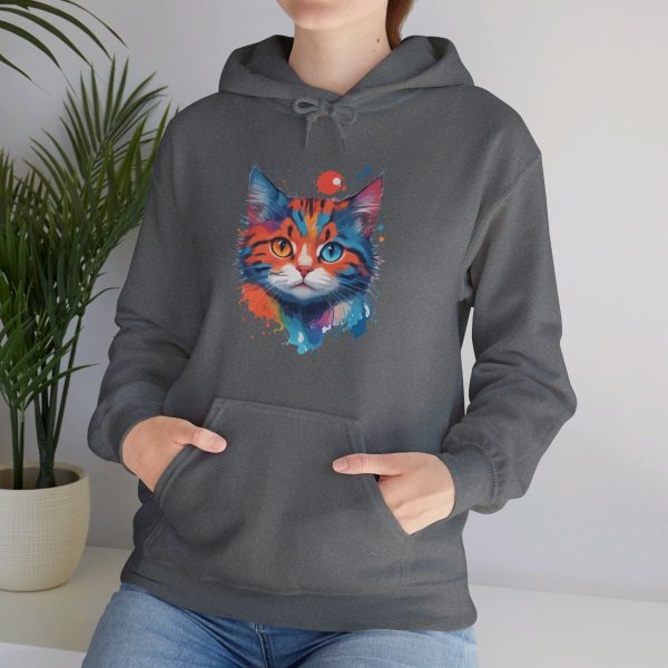 Watercolour Cat Face - Unisex Heavy Blend™ Hooded Sweatshirt - Image 26