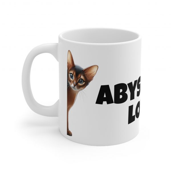 Abyssinian Cat Lover - White Ceramic Mug, 11oz - Image 3