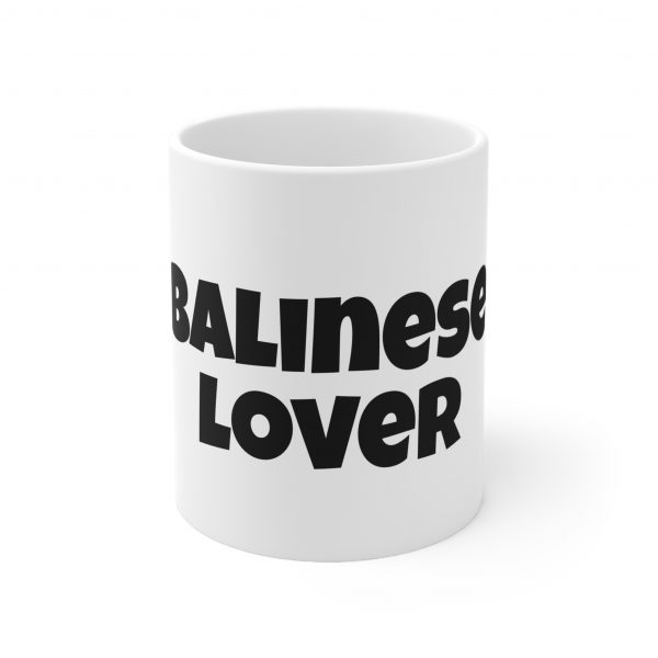 Balinese Cat Lover - White Ceramic Mug, 11oz - Image 2