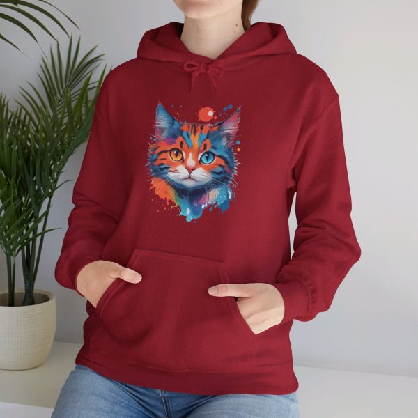 Watercolour Cat Face - Unisex Heavy Blend™ Hooded Sweatshirt - Image 44