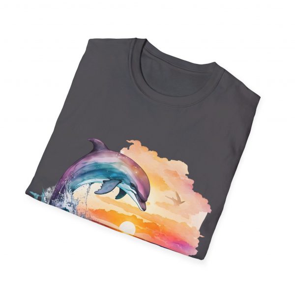 Dolphin Watercolour Design - Unisex Softstyle T-Shirt - Image 77