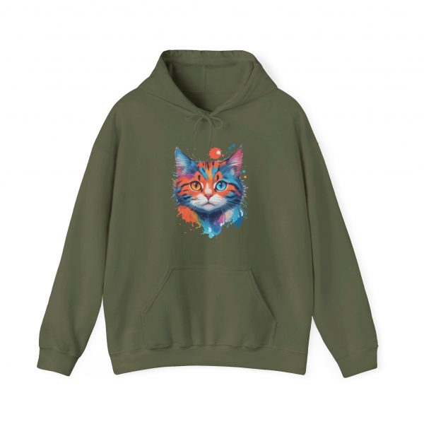 Watercolour Cat Face - Unisex Heavy Blend™ Hooded Sweatshirt - Image 23
