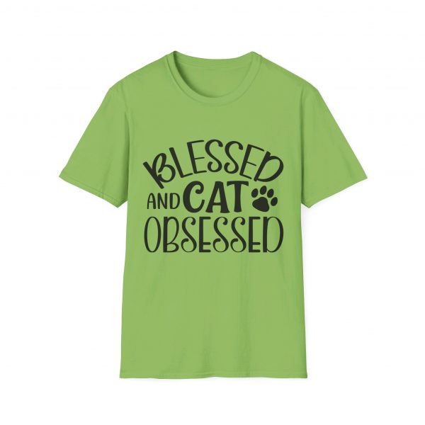 Blessed & Cat Obsessed - Unisex Softstyle T-Shirt - Image 2