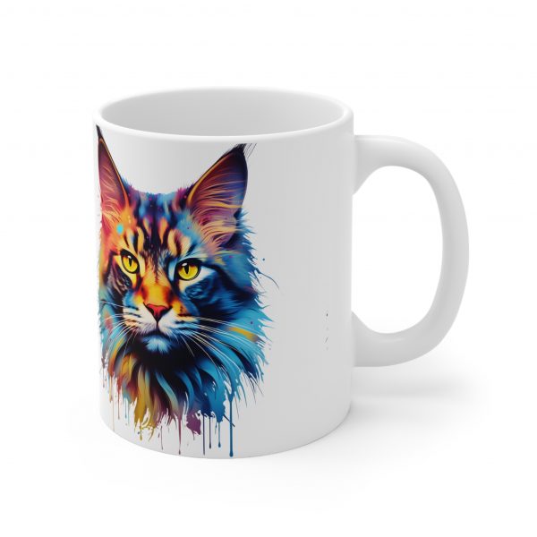 Watercolour Maine Coon - White Ceramic Mug, 11oz - Image 3