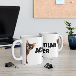 Abyssinian Cat Lover - White Ceramic Mug, 11oz