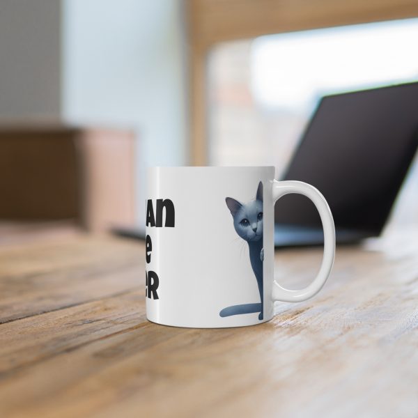 Russian Blue Cat Lover - White Ceramic Mug, 11oz - Image 6