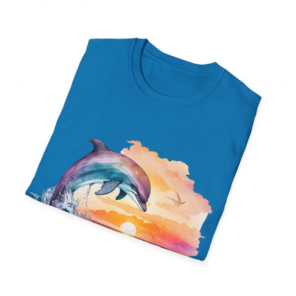 Dolphin Watercolour Design - Unisex Softstyle T-Shirt - Image 65