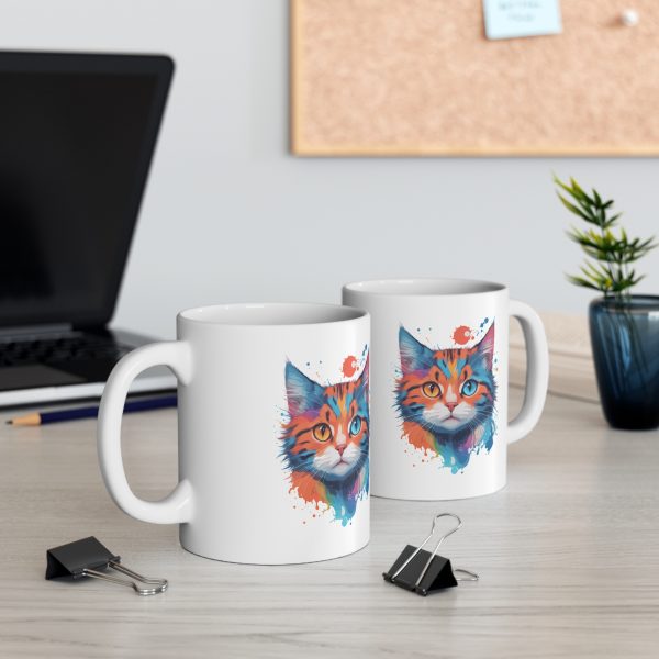 Watercolour Tabby - White Ceramic Mug, 11oz - Image 5