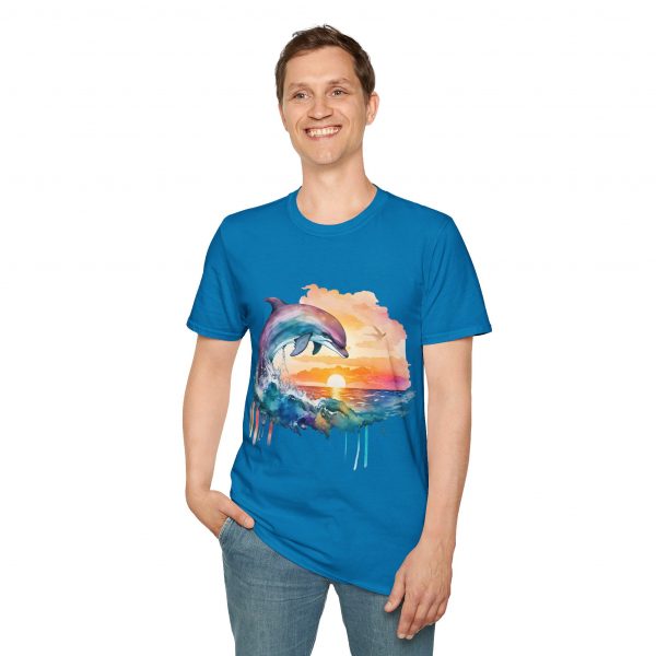 Dolphin Watercolour Design - Unisex Softstyle T-Shirt - Image 67
