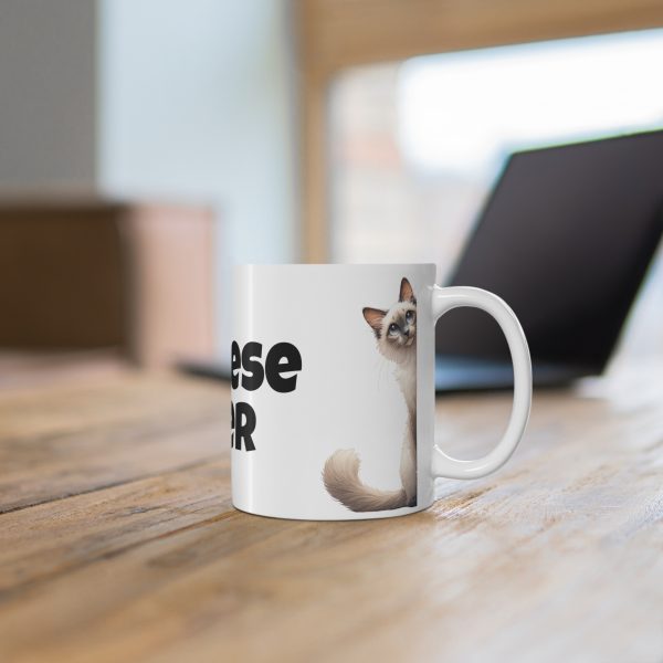 Balinese Cat Lover - White Ceramic Mug, 11oz - Image 6