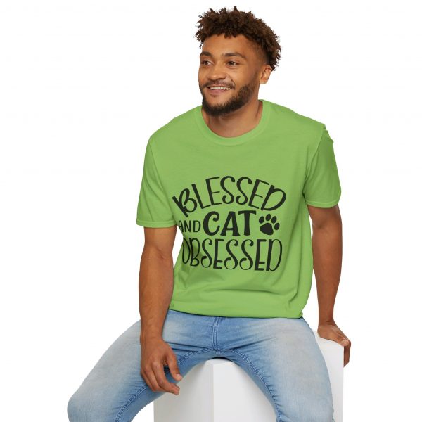 Blessed & Cat Obsessed - Unisex Softstyle T-Shirt - Image 12