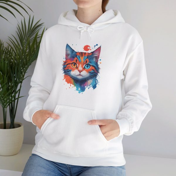 Watercolour Cat Face - Unisex Heavy Blend™ Hooded Sweatshirt - Image 12