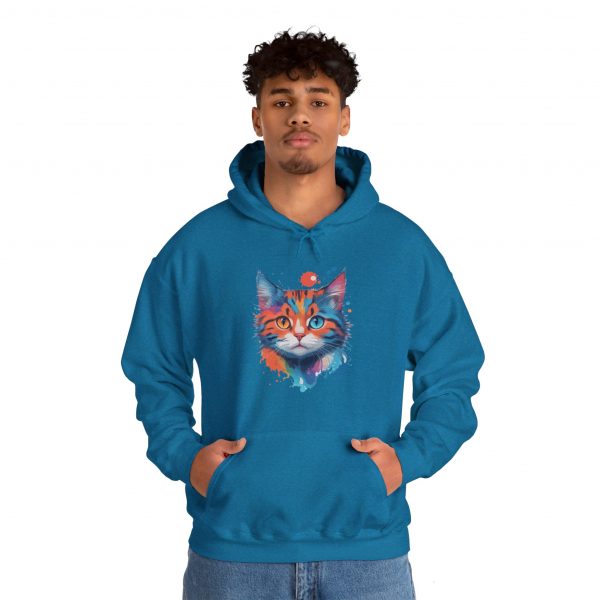 Watercolour Cat Face - Unisex Heavy Blend™ Hooded Sweatshirt - Image 8
