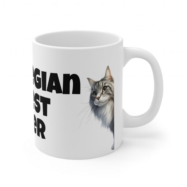 Norwegian Forest Cat Lover - White Ceramic Mug, 11oz - Image 4