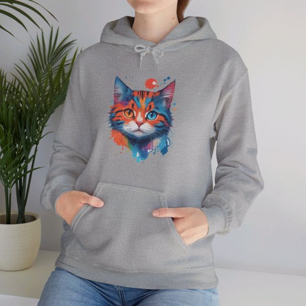 Watercolour Cat Face - Unisex Heavy Blend™ Hooded Sweatshirt - Image 18