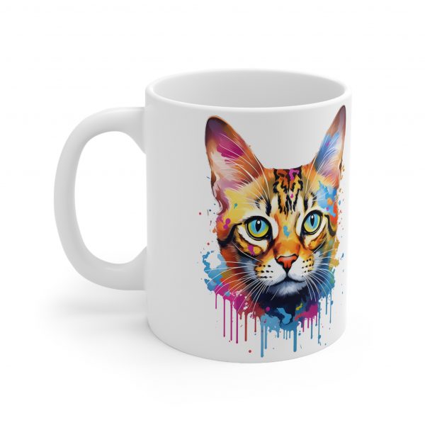 Watercolour Bengal Cat - White Ceramic Mug, 11oz - Image 3