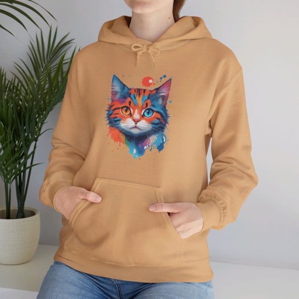 Watercolour Cat Face - Unisex Heavy Blend™ Hooded Sweatshirt - Image 20