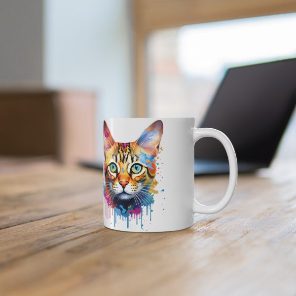 Watercolour Bengal Cat - White Ceramic Mug, 11oz - Image 6