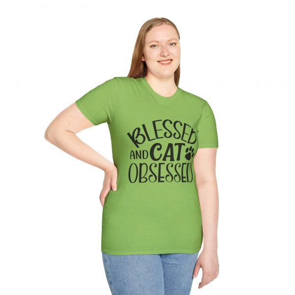 Blessed & Cat Obsessed - Unisex Softstyle T-Shirt - Image 6