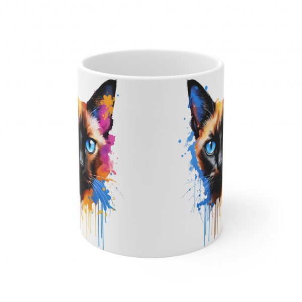 Watercolour Siamese - White Ceramic Mug, 11oz - Image 2